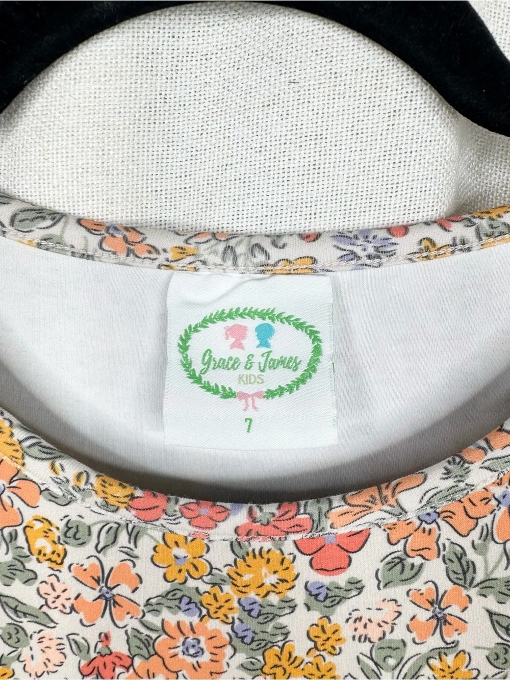 Grace & James Kids Girls Dress Size 7 Multicolor Floral Fit & Flare Knee